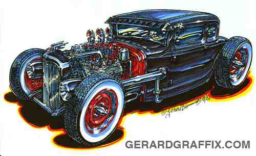 '30 Ford Rat Rod Illustrations PORTRAITS